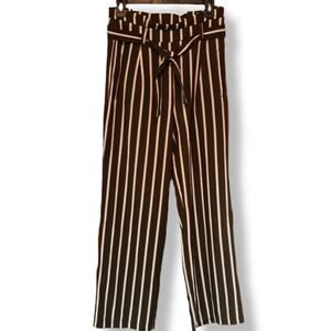 Ci Sono Palazzo Olive Stripe High Waist Bow size Medium